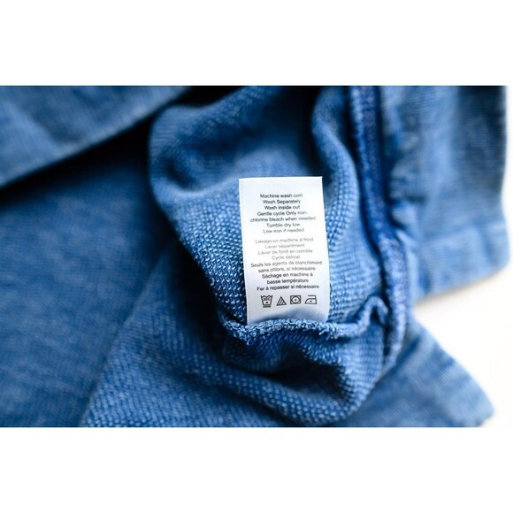 Coldwater Creek distressed denim sweatshirt embroidered 2X Cotton - Picture 7 of 7